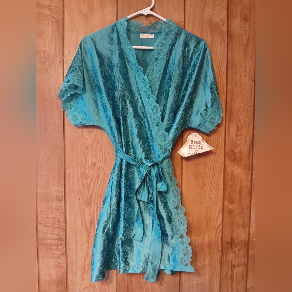 Vintage Elissia Floral Patterned Robe with Tie